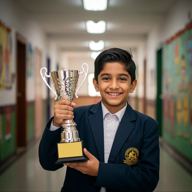 Student celebrating an achievement